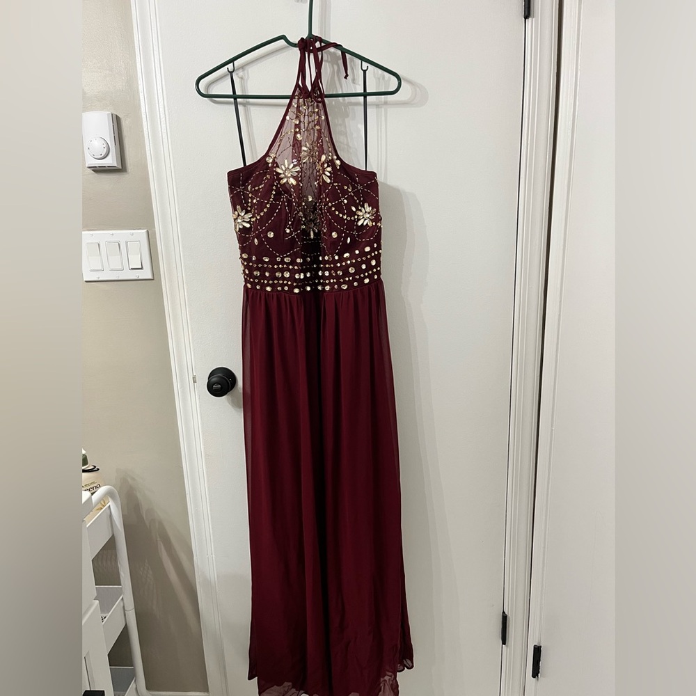 Halter Top w/ sequins Formal Dress